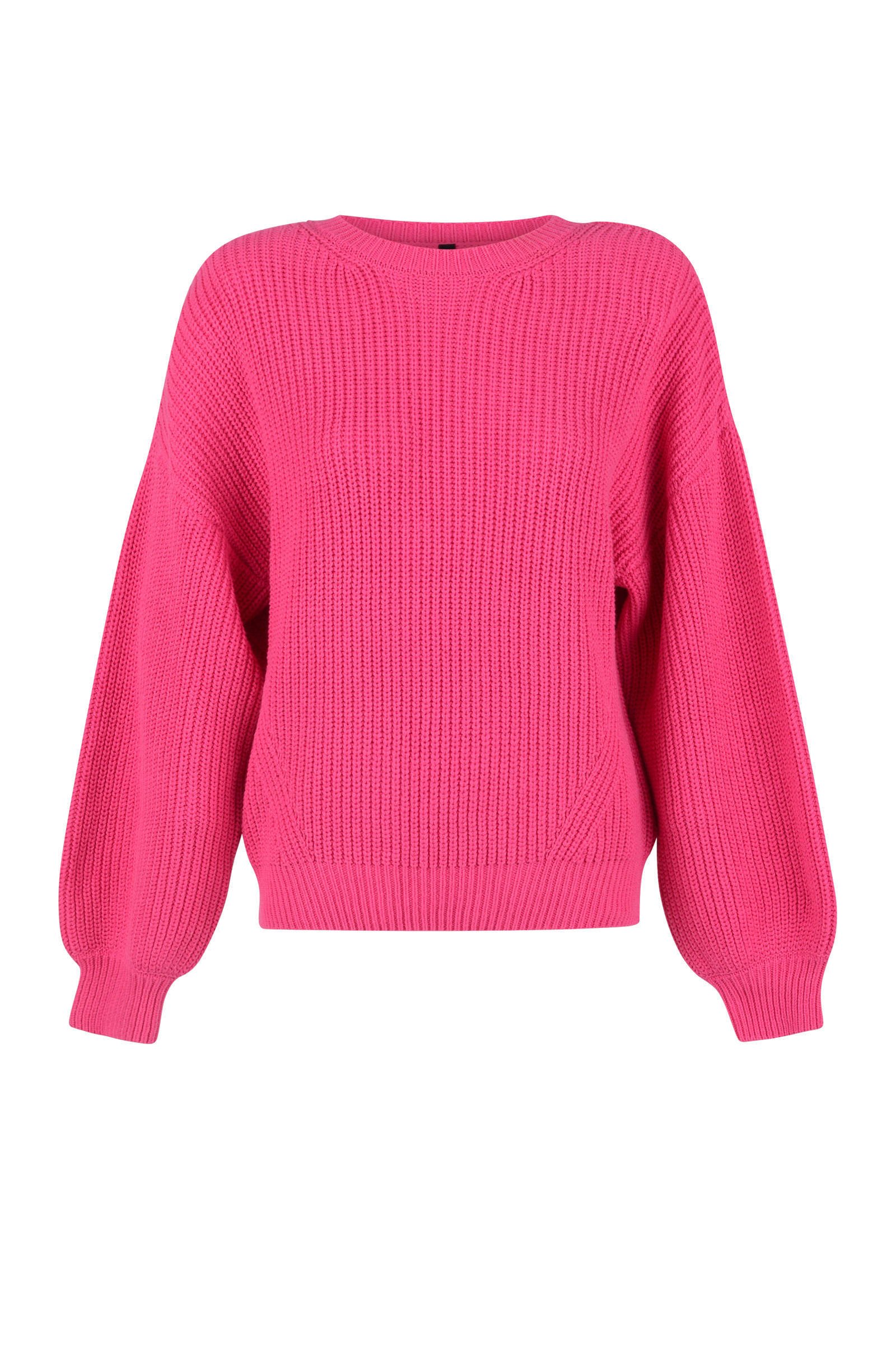 roze gebreide trui