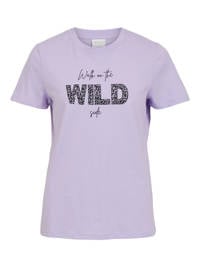 VILA T-shirt VIPURE van biologisch katoen lila, Lila
