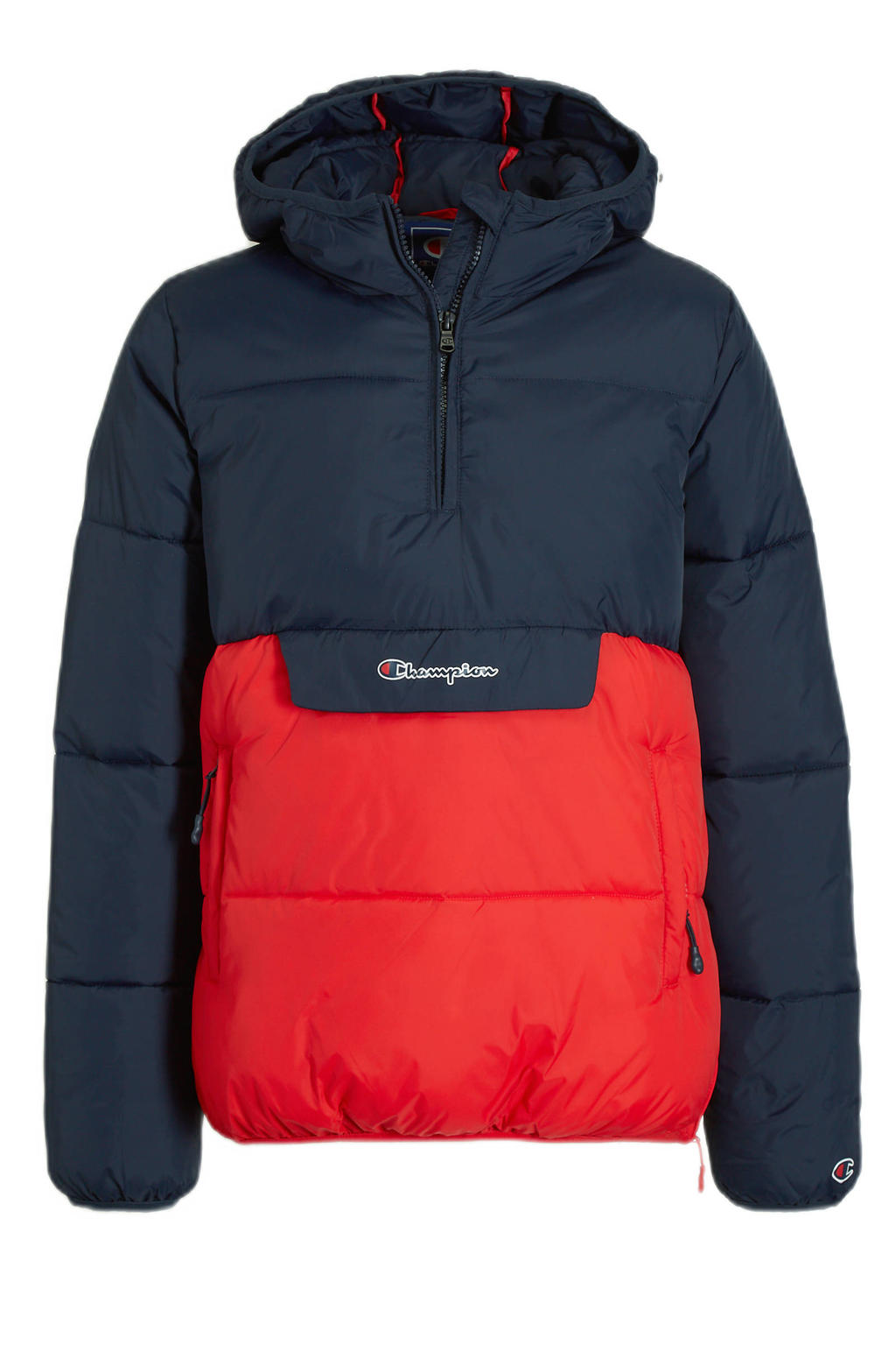 Champion gewatteerde winterjas donkerblauw/rood