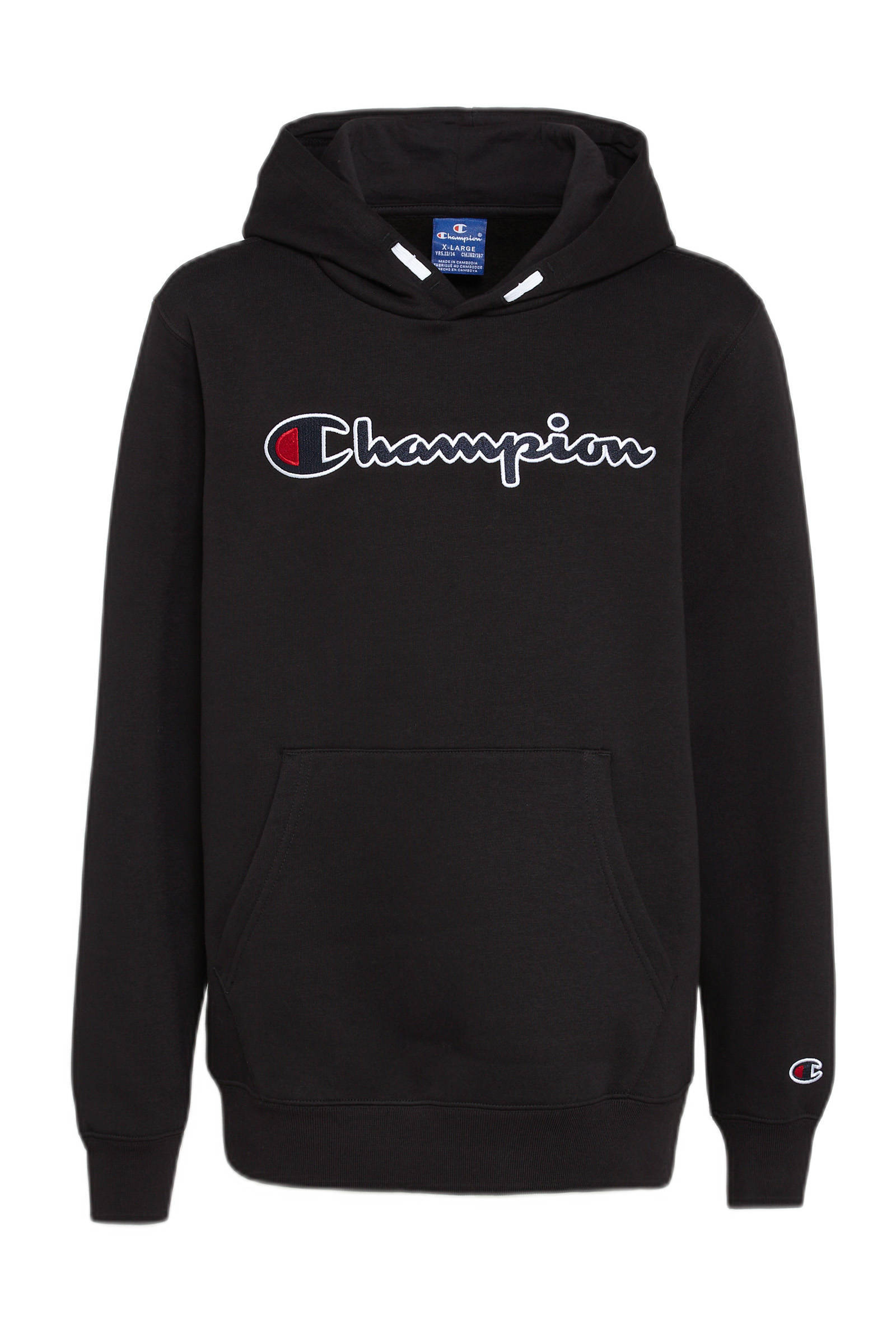 Champion hoodie met logo zwart | wehkamp