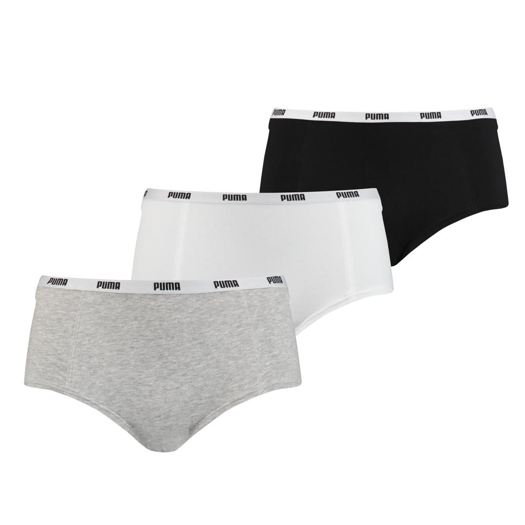 Puma boxershort (set van 3) wit/grijs/zwart