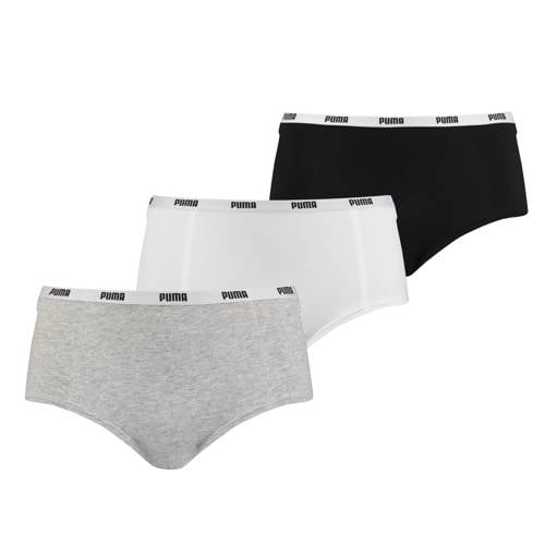 Puma short (set van 3) wit/grijs/zwart afbeelding
