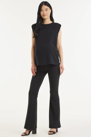 low waist flared zwangerschapsbroek Fever zwart