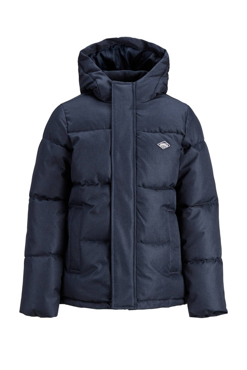 JACK & JONES JUNIOR gewatteerde winterjas JORNEWPORT donkerblauw, Donkerblauw