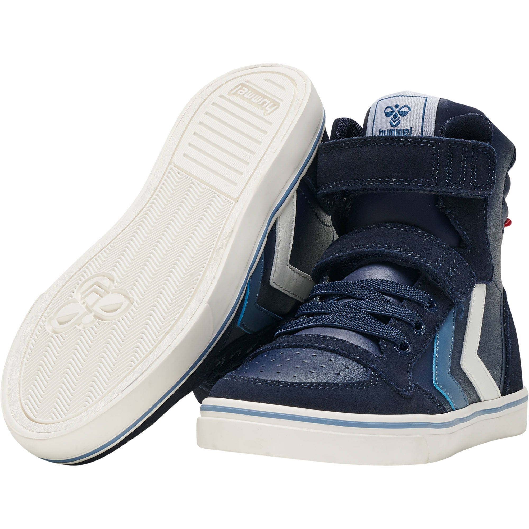 hummel Slimmer Stadil Glitter sneakers donkerblauw/kobaltblauw/ecru |  wehkamp