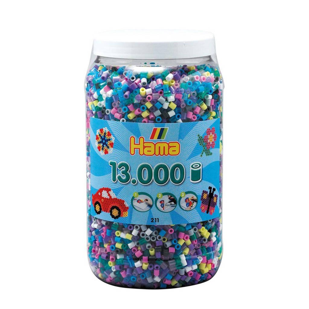 Hama strijkkralen in pot kleurenmix, 13.000 stuks