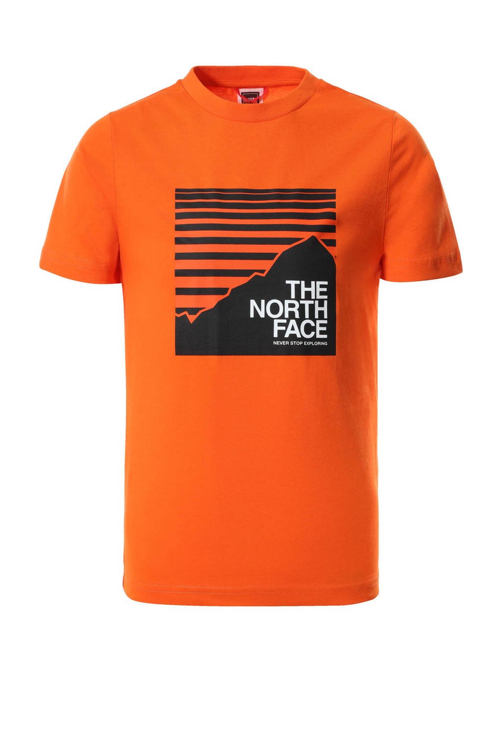 The North Face T-shirt Box met printopdruk oranje, Oranje