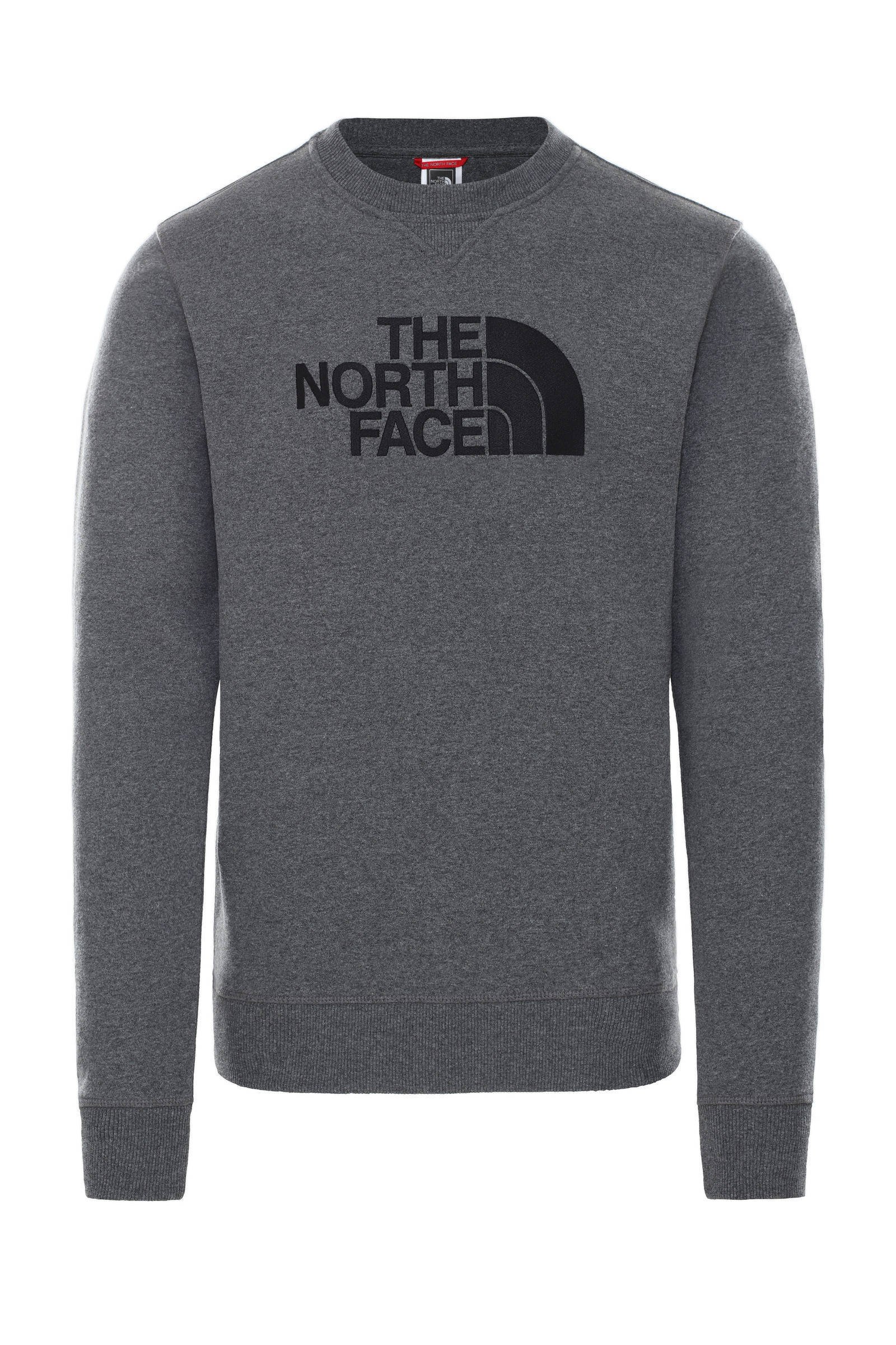 The North Face sweater Drew Peak met logo grijs zwart wehkamp