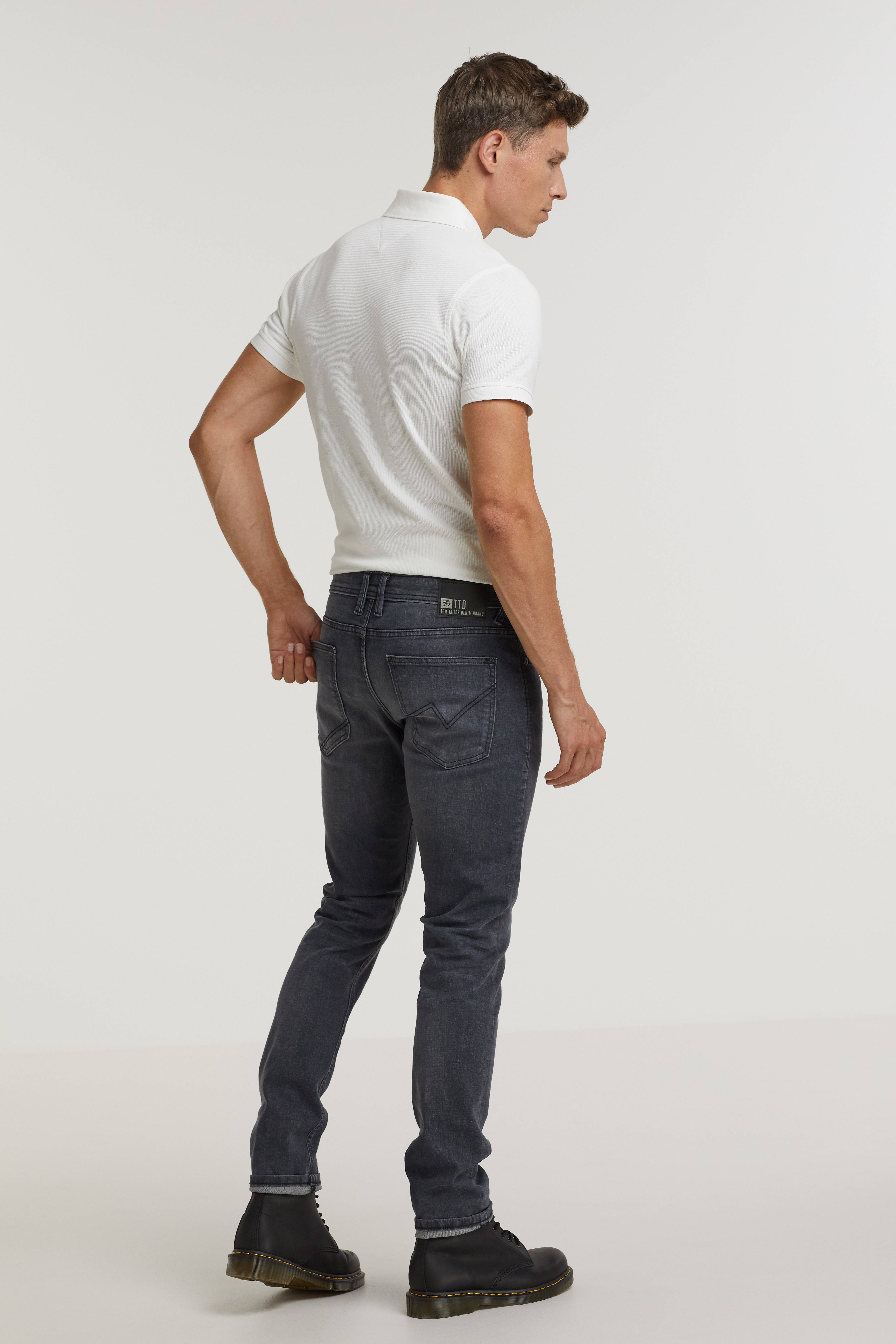 Tom Tailor Denim slim fit jeans Piers used dark stone grey online kopen