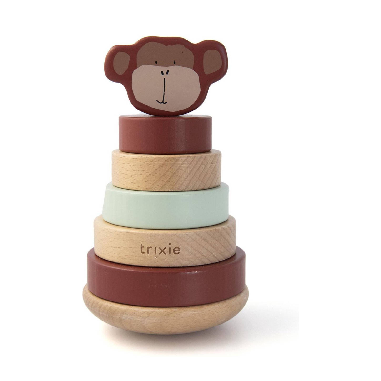TRIXIE Baby Accessoires Wooden stacking toy Mr. Monkey Bruin online kopen