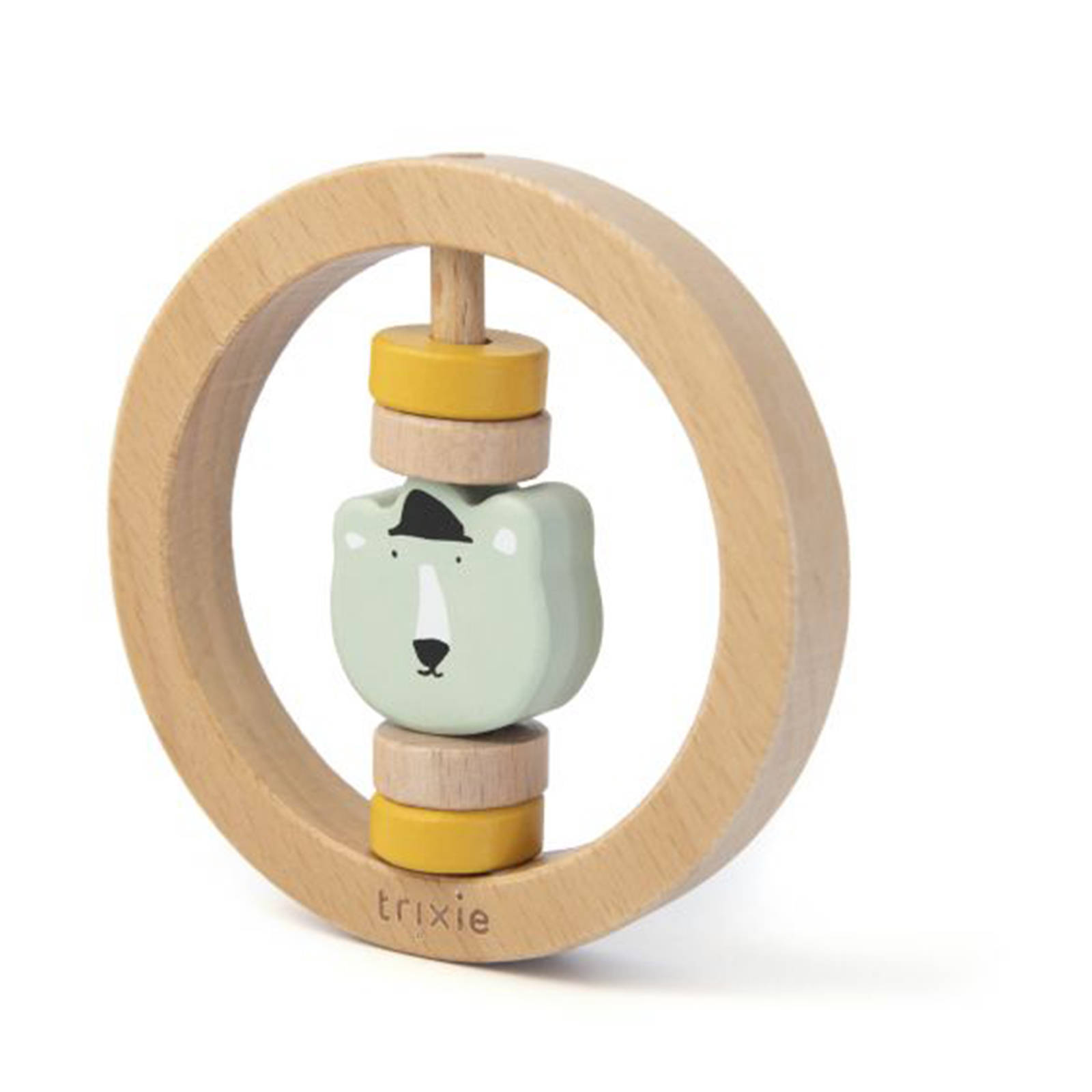 TRIXIE Baby Accessoires Wooden round rattle Mr. Polar Bear Lichtgroen online kopen