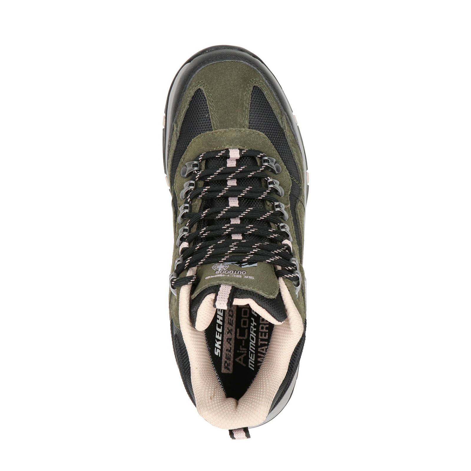 Skechers Outdoor suède wandelschoenen kaki | wehkamp