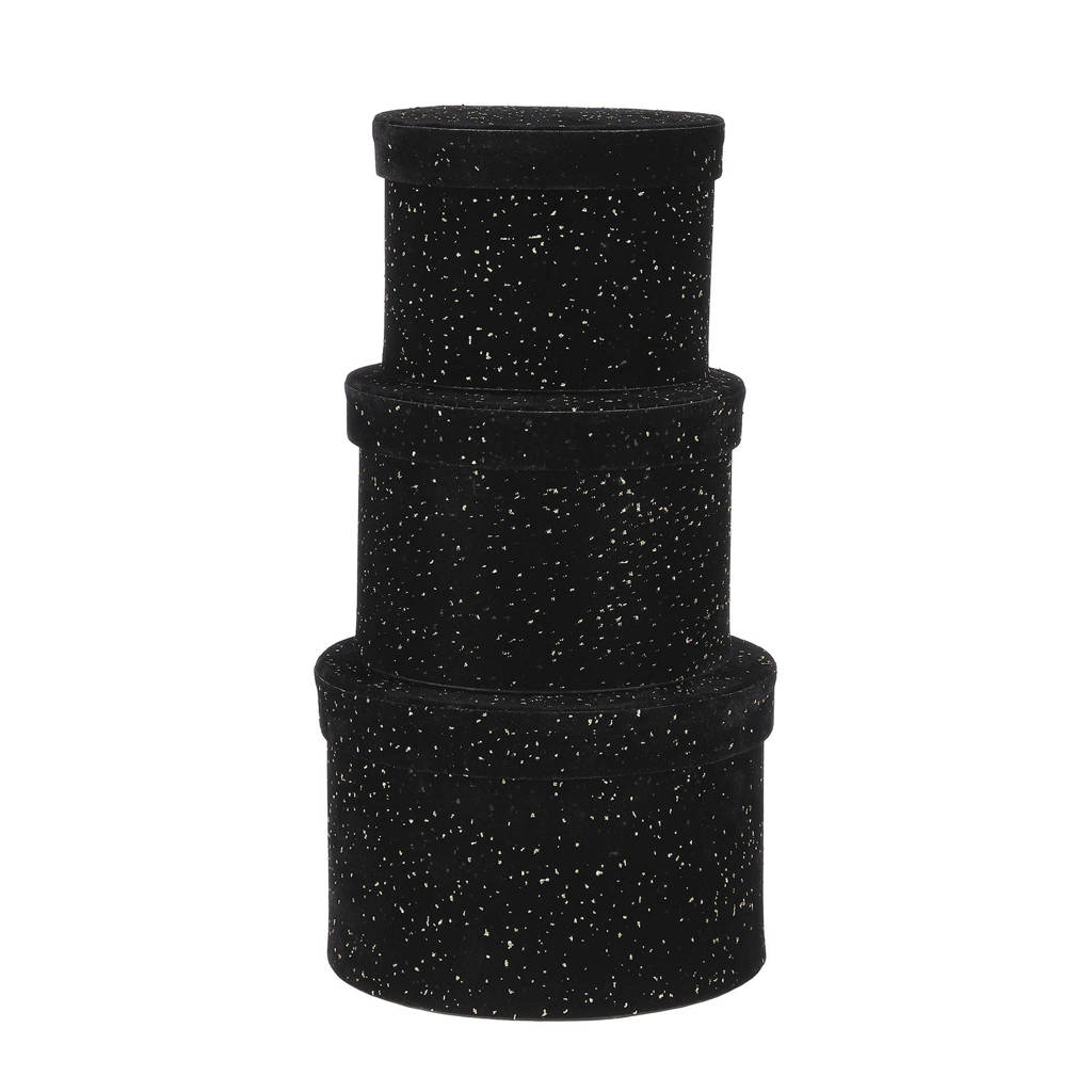 House of Seasons kerstdecoratie (set van 3), Zwart
