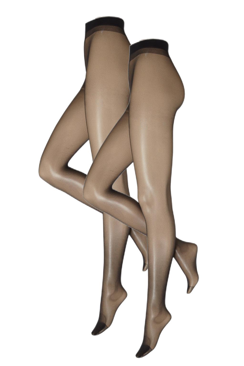 Anytime anti-ladder panty 20 denier - zwart (set van 2)