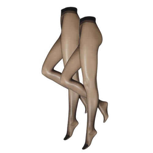 anytime anti-ladder panty 20 denier - set van 2 zwart afbeelding