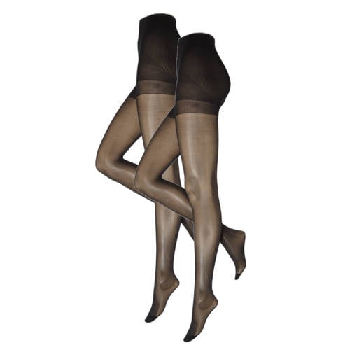 anytime corrigerende panty 40 denier - set van 2 zwart afbeelding