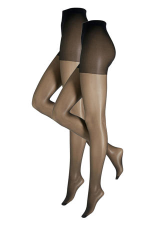 corrigerende panty 20 denier - zwart (set van 2)
