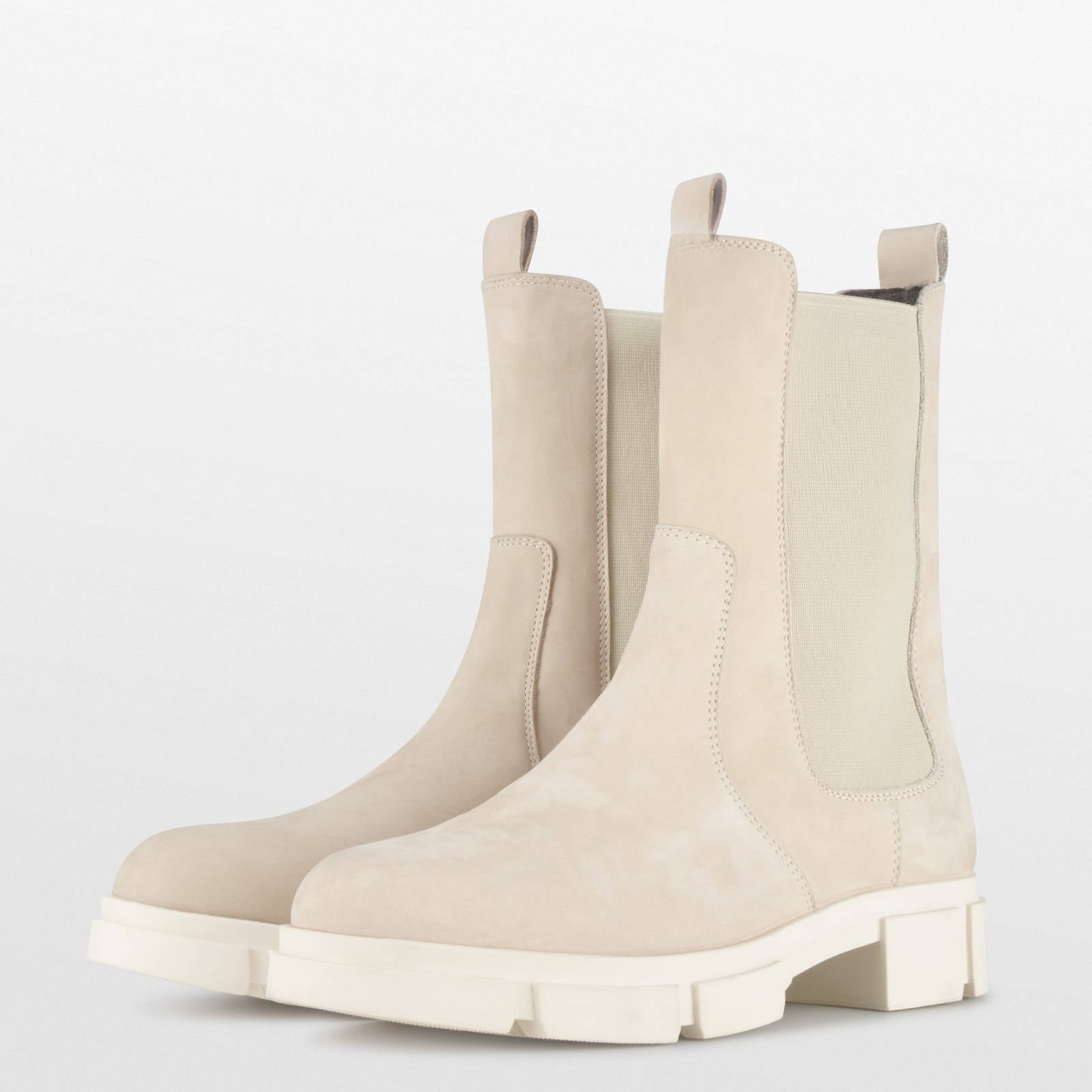 PS Poelman Lynn hoge nubuck chelsea boots beige | wehkamp