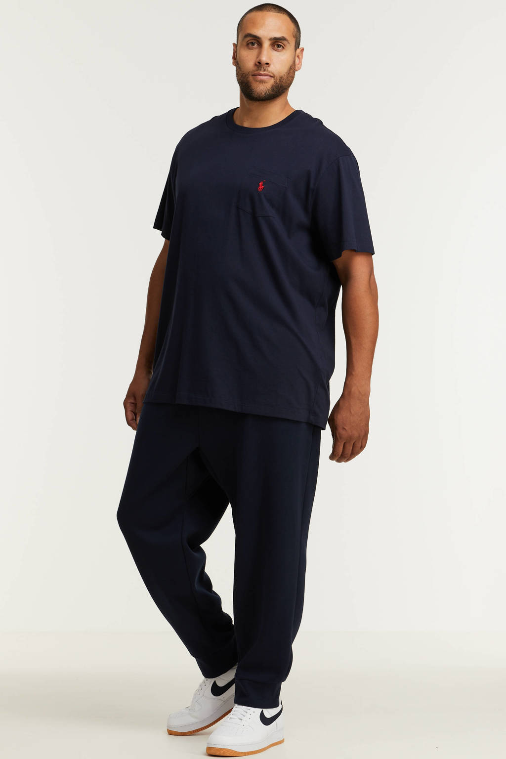 Zwarte heren POLO Ralph Lauren Big & Tall +size T-shirt Plus Size van katoen met korte mouwen en ronde hals