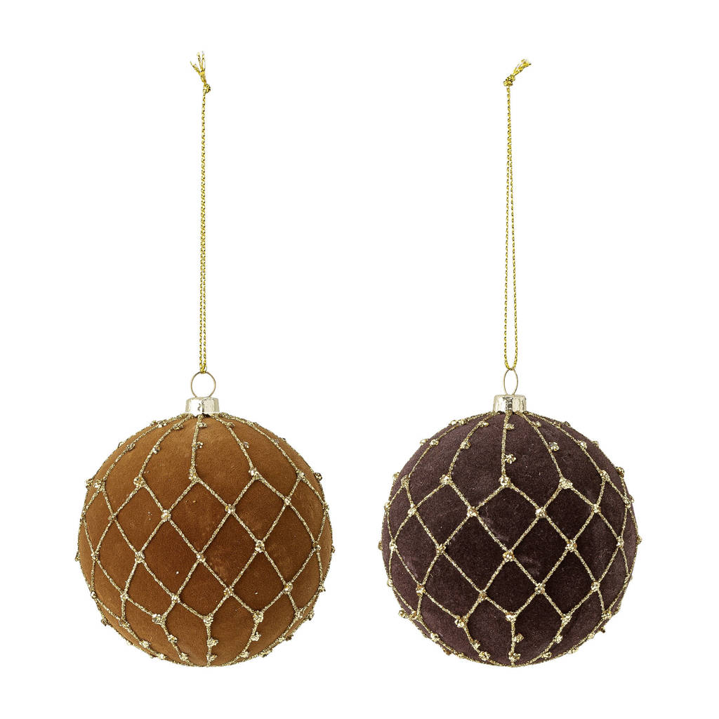 Bloomingville kerstbal Petri (set van 2) (ø8 cm), Multi