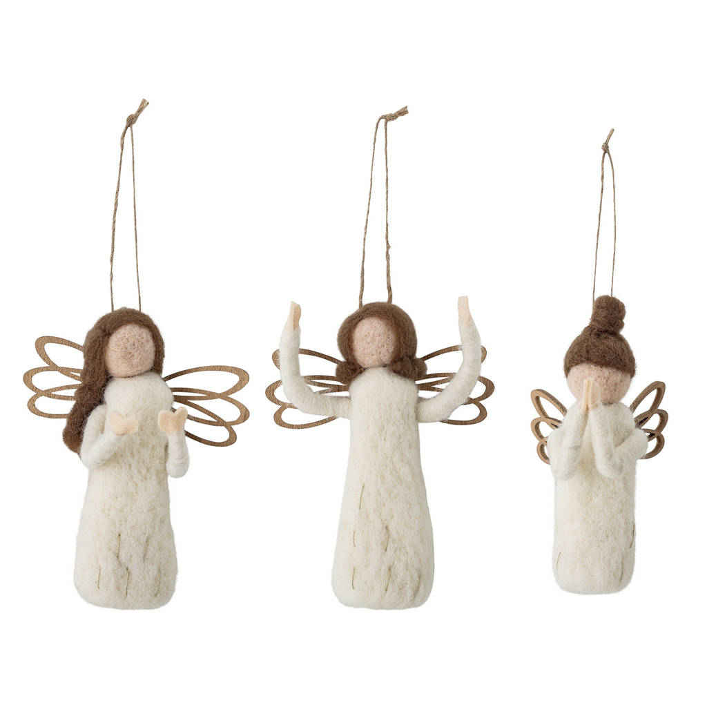 Bloomingville kersthanger Pavla (set van 3), Wit