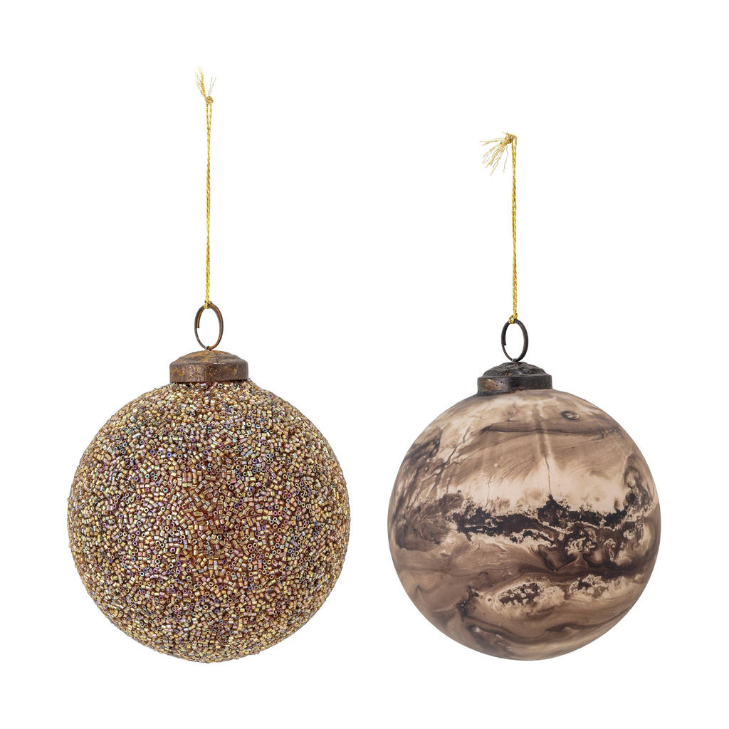 Bloomingville kerstbal Loha (set van 2) (ø10 cm), Goud