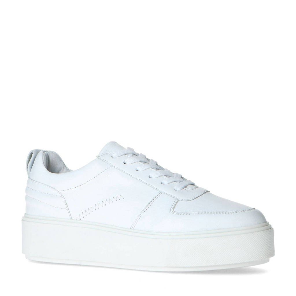 Sacha leren plateau sneakers wit wehkamp