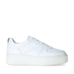 leren plateau sneakers wit