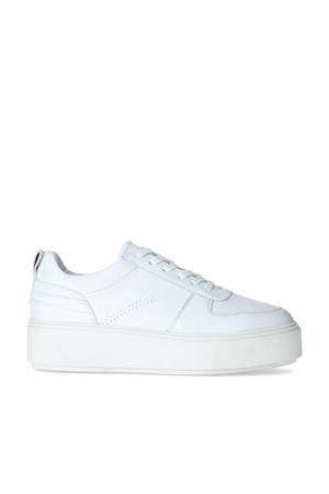 leren plateau sneakers wit