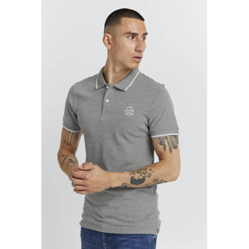 Blend slim fit polo BHNATE met contrastbies beetle green afbeelding