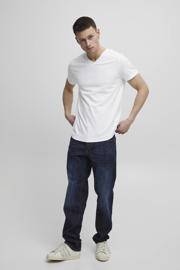 thumbnail: Set van 2 witte heren Blend basic T-shirt van stretchkatoen met korte mouwen en V-hals