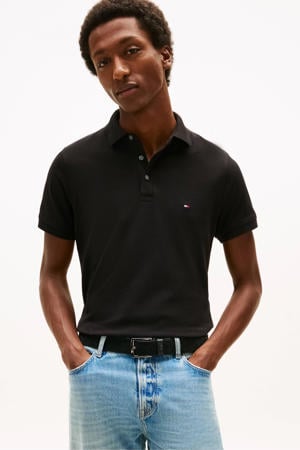 slim polo zwart