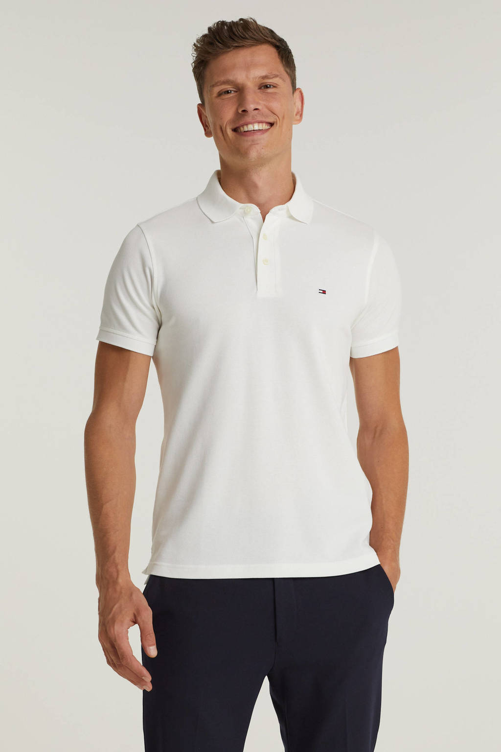 Tommy Hilfiger slim fit polo Core 1985 wit