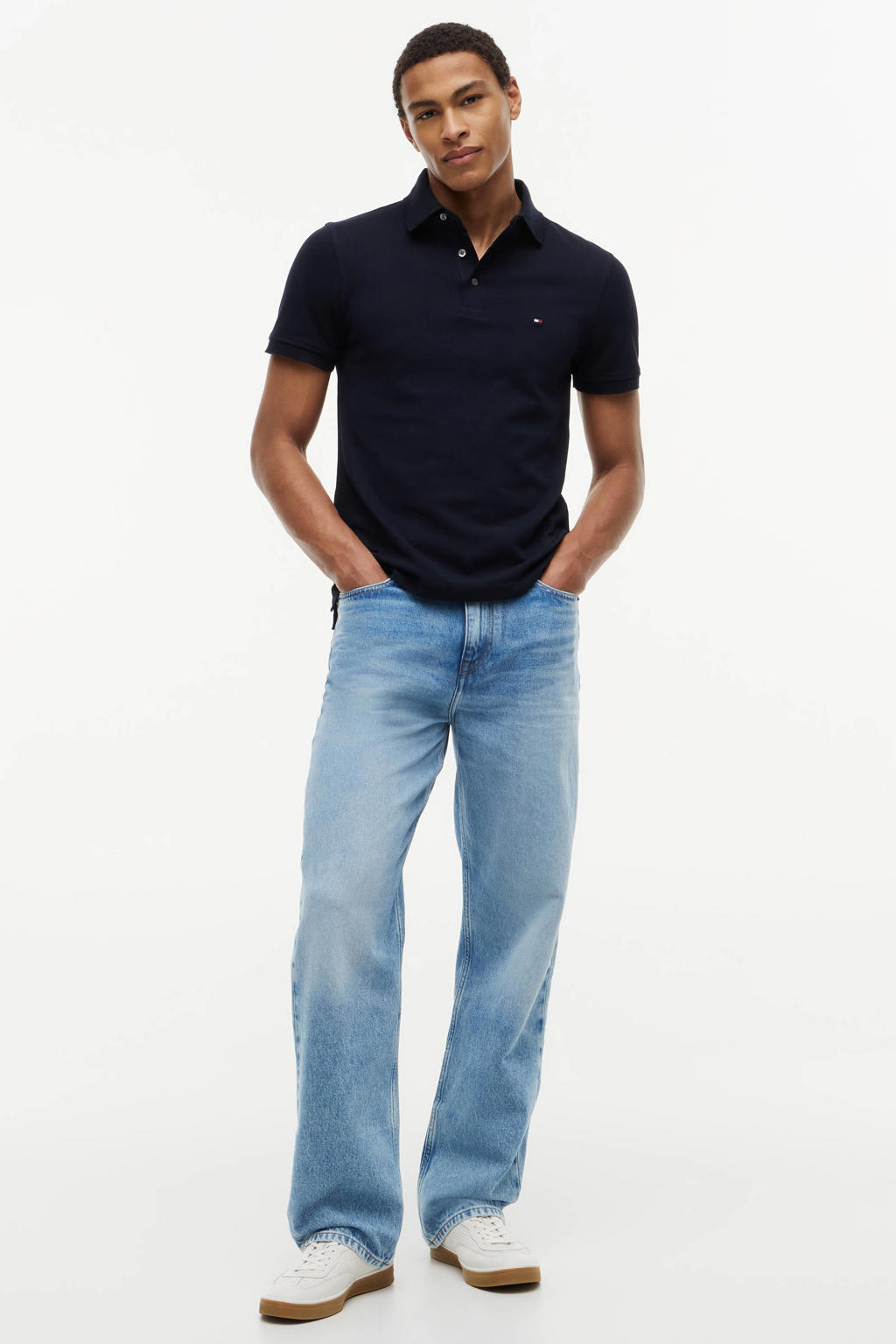Tommy Hilfiger slim polo donkerblauw