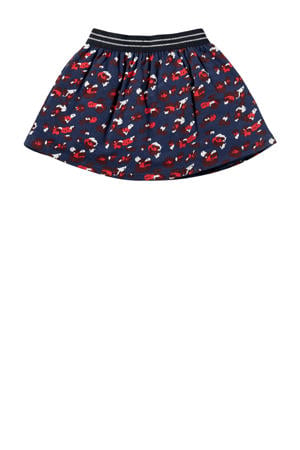 rok Loes met all over print donkerblauw/rood/wit