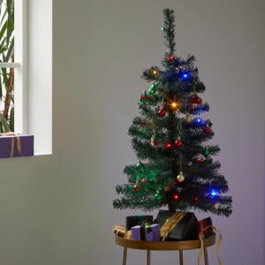 verlichte kinderkerstboom Jingle met leuke ornamenten (h90 x ø50 cm)