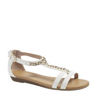 Graceland   sandalen met sierketting wit/goud