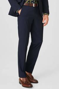 Marineblauwe heren C&A Angelo Litrico slim fit pantalon van polyester 