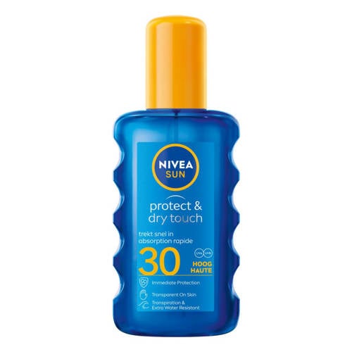 Wehkamp NIVEA SUN protect & dry touch transparante zonnespray SPF 30 - 200 ml aanbieding