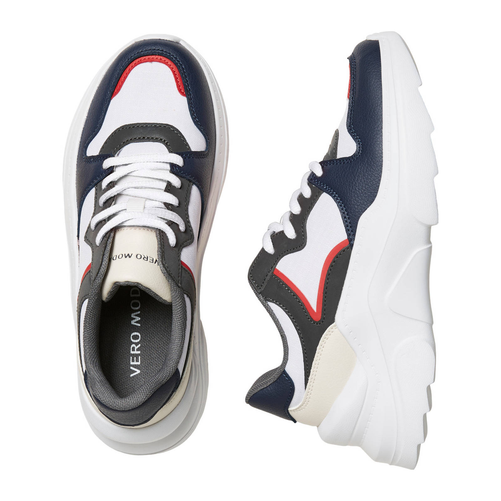 VERO MODA VMTOLINE chunky sneakers blauw/multi | wehkamp