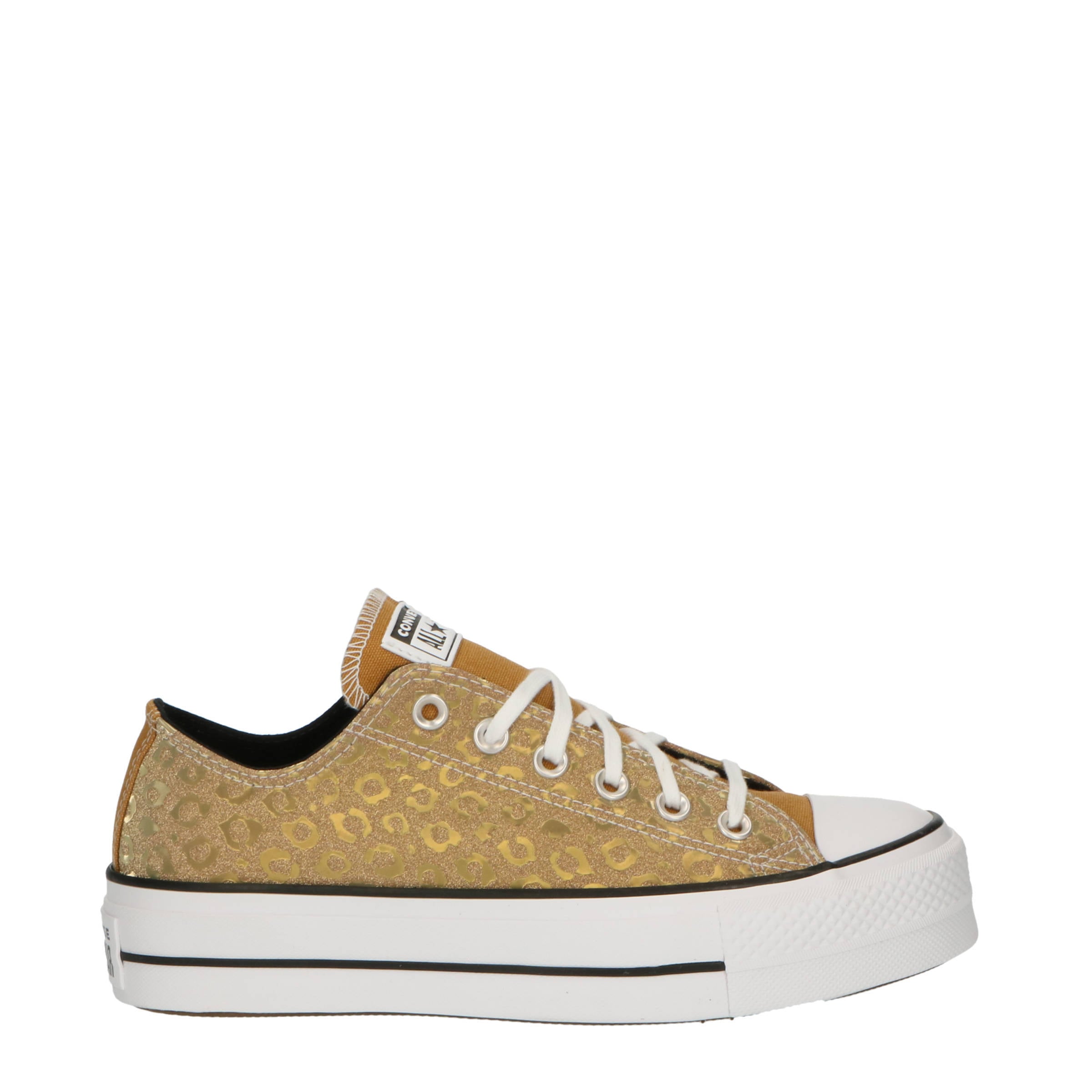 Converse Chuck Taylor All Star Leopard Glitter sneakers goud/zwart/wit |  wehkamp