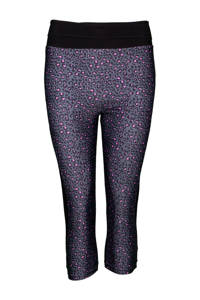 Zwart en paarse dames Papillon sportbroek van polyester met slim fit, regular waist, elastische tailleband en panterprint