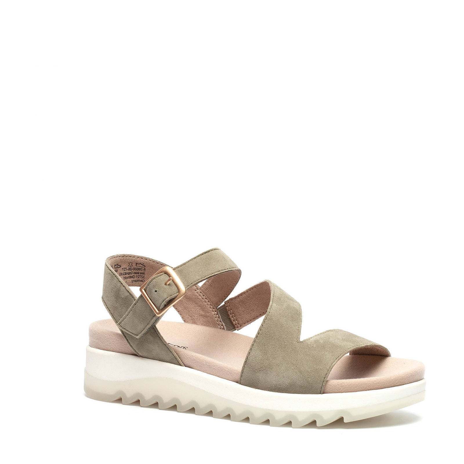 Scapino Softline comfort suède sandalen lichtkaki | wehkamp