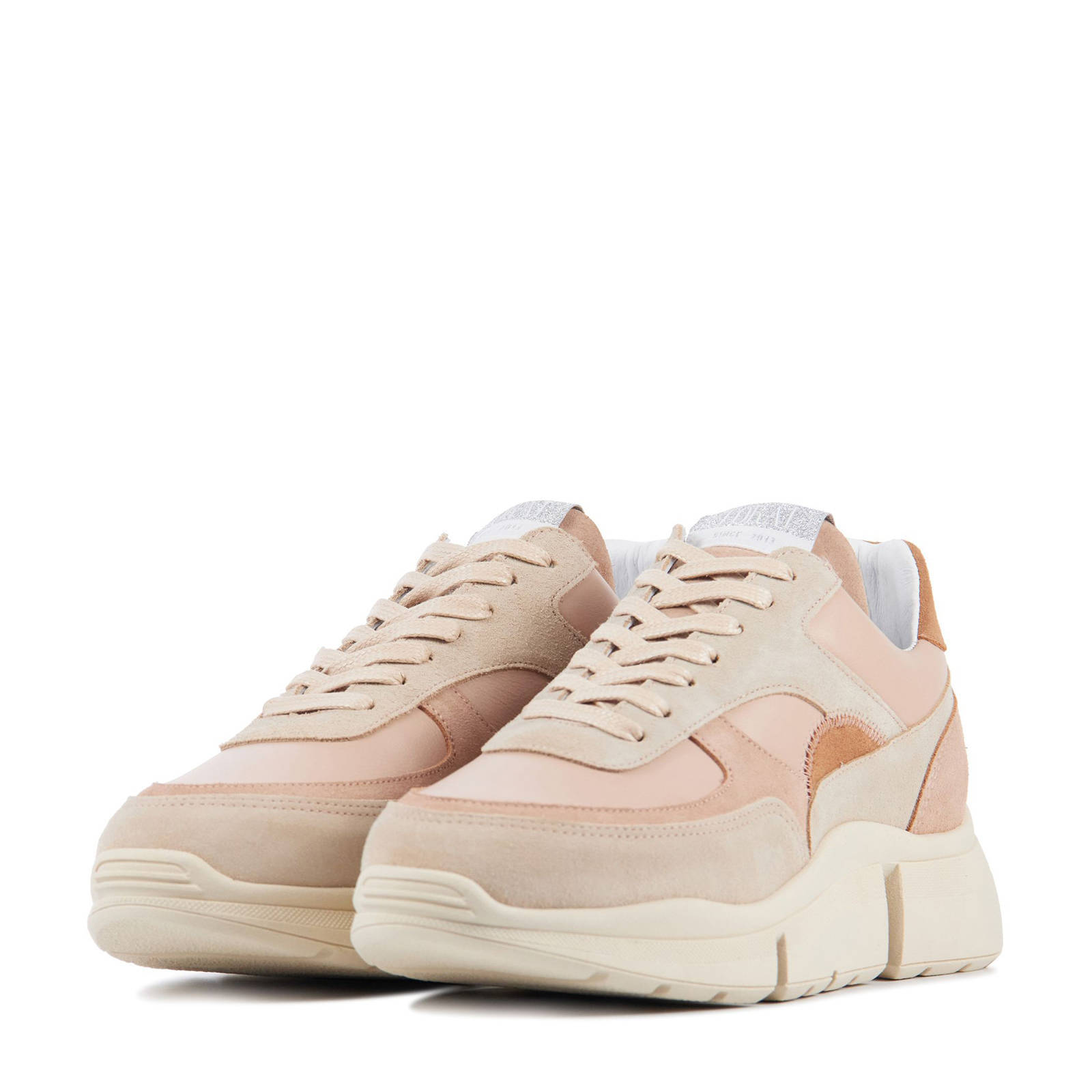 Toral 12664 suède chunky sneakers roze/beige | wehkamp
