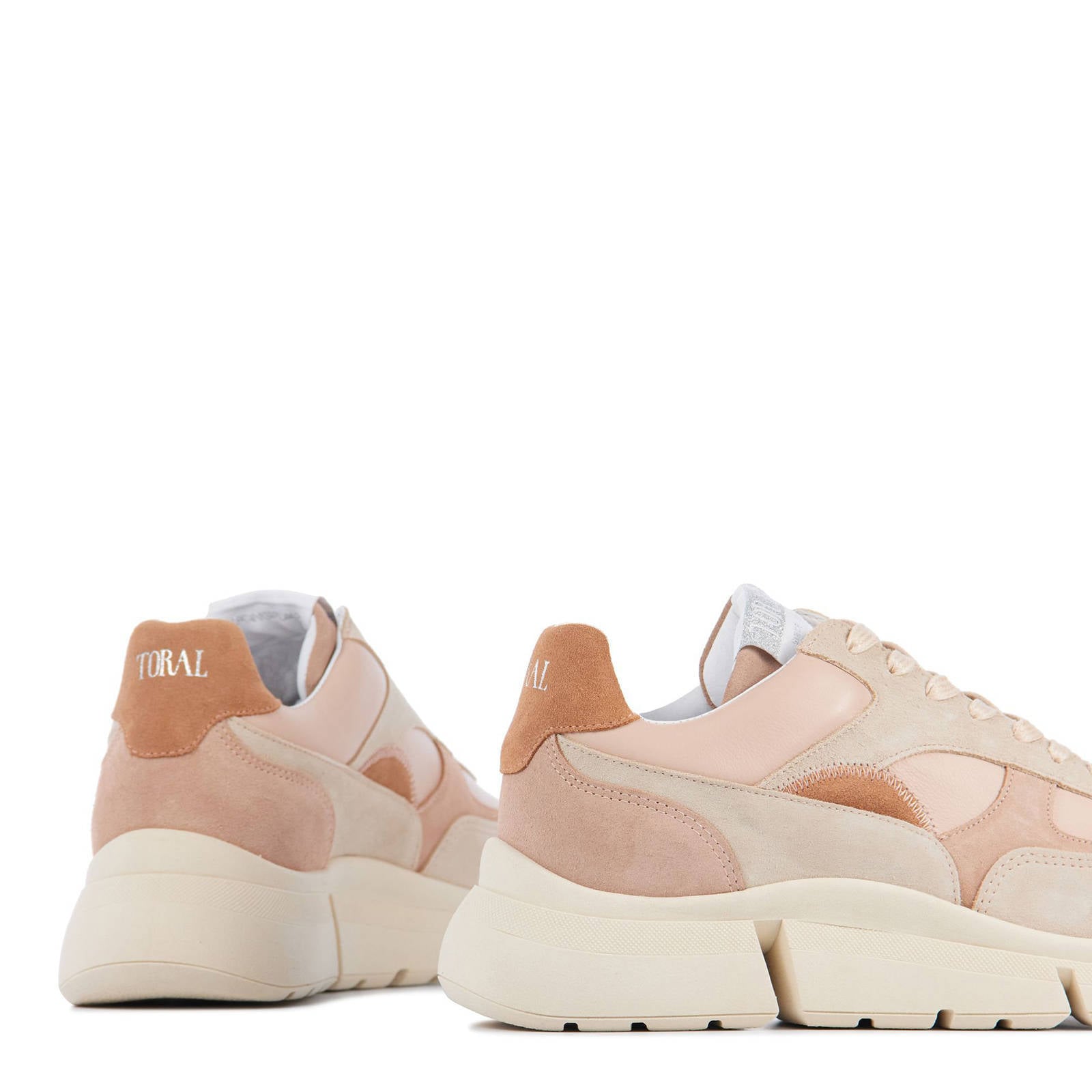 Toral 12664 suède chunky sneakers roze/beige | wehkamp