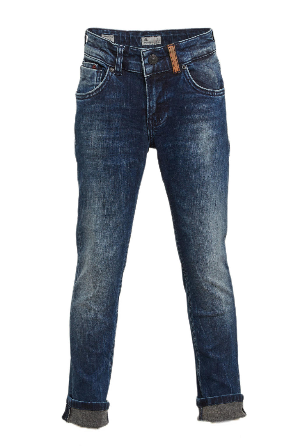 Donkerblauwe jongens LTB slim fit jeans Smarty van stretchdenim met regular waist