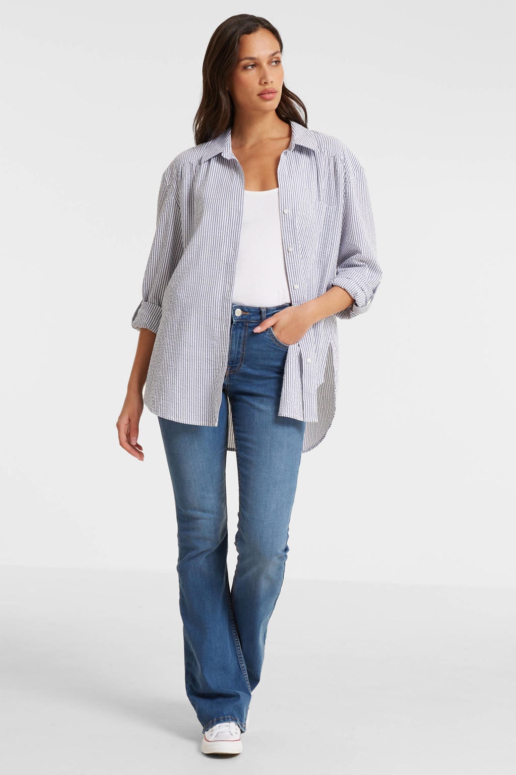 Anytime flared jeans blauw