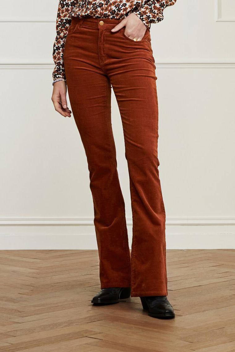 Fabienne chapot 1003-7008-pre swoosie Wit dessin - Korte broek - Broeken -  Dames - Irma Mode