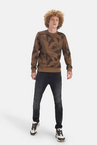 Shoeby Refill sweater Jackson met all over print brown, Brown