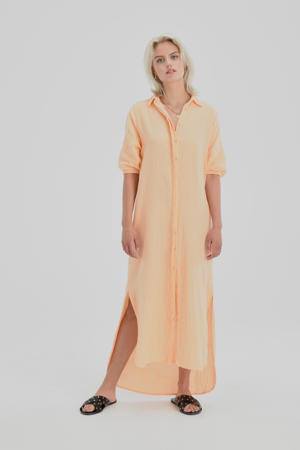 maxi jurk Hyde met ceintuur lichtoranje